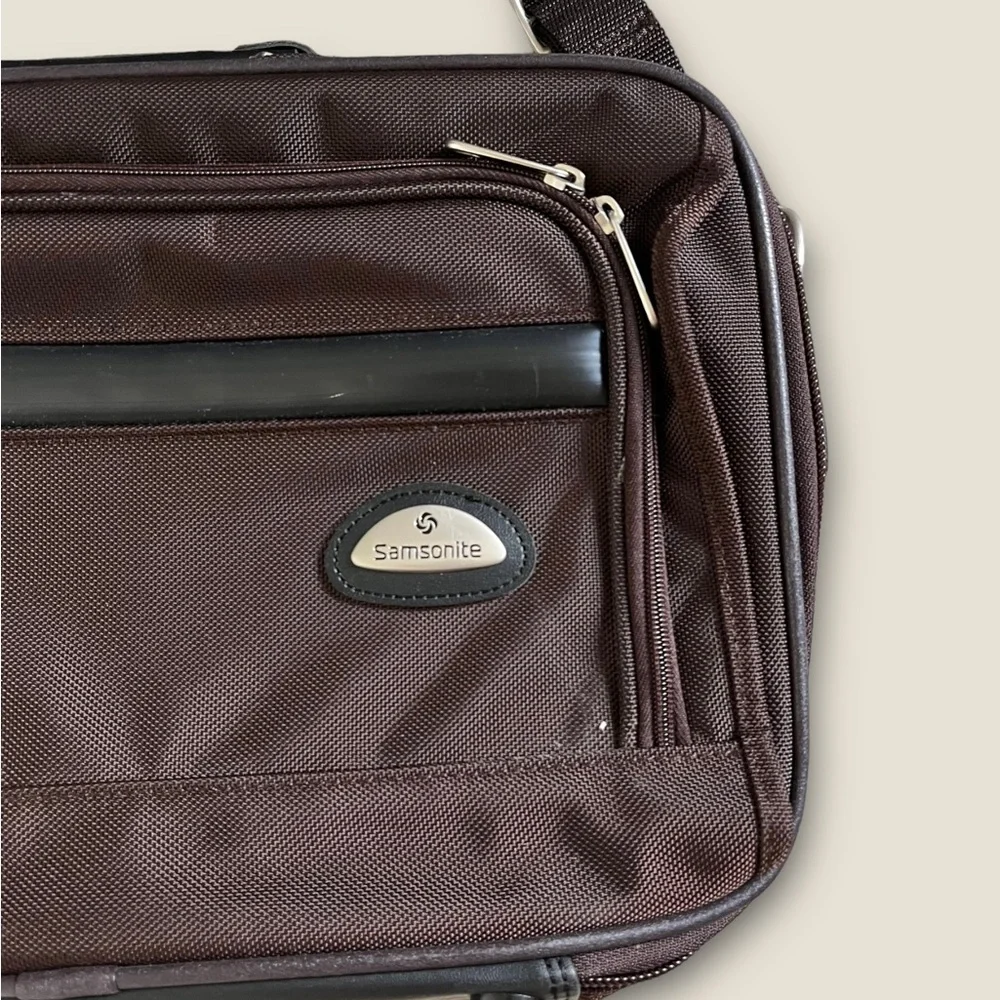 VTG Samsonite Laptop Work Luggage Case Bag 16.5 Inch Brown Canvas GOOD CONDITION
